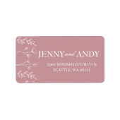 Modern Blush Pink White Floral Custom Address Adressaufkleber (Vorne)