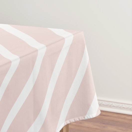 Modern blush pink white oblique stripes cute tischdecke (Beispiel)
