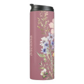 Modern Blush Pink Wilde Blume Oma Thermosbecher (Nach rechts gedreht)