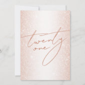 Modern Blush Rose Gold Elegant 21. Geburtstag Einladung (Rückseite)