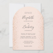 Modern Blush Rose Gold Glitzer Arch Wedding Einladung (Vorderseite)