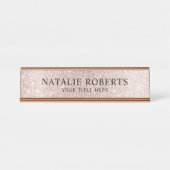 Modern Blush Rose Gold Glitzer Beruflich Schreibtischnamensplakette (Vorderseite )