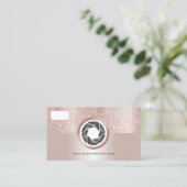 Modern Blush Rose Gold Glitzer Camera Fotografie Visitenkarte (Stehend Vorderseite)