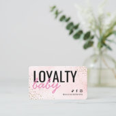 Modern Blush Rose Gold Loyalty Card Visitenkarte (Stehend Vorderseite)
