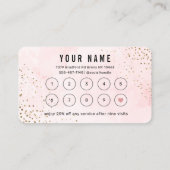 Modern Blush Rose Gold Loyalty Card Visitenkarte (Rückseite)