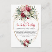Modern Blush Ruby Red Gold Floral Book Request Begleitkarte (Vorderseite)