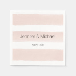 Modern Blush Stripes Cocktail Napkin Serviette