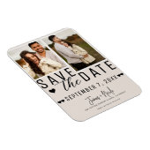 Modern Blush Tan Save the Date 2 Foto Hochzeit Magnet (Rechte Seite)