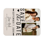 Modern Blush Tan Save the Date 2 Foto Hochzeit Magnet (Horizontal)