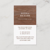 Modern Blush & Wood Chic Luxury Professional Photo Visitenkarte (Rückseite)