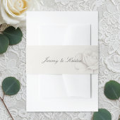 Modern Blushing Rose Wedding Invitation Belly Band