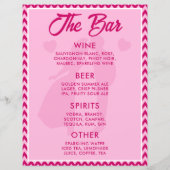 Modern BlushPink Chevron Bar Menu Wedding Tabletop (Rückseite)