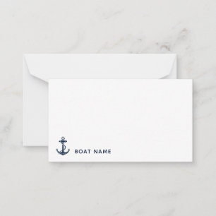 Modern Boat Anchor Nautical Swak Captain Custom Mitteilungskarte