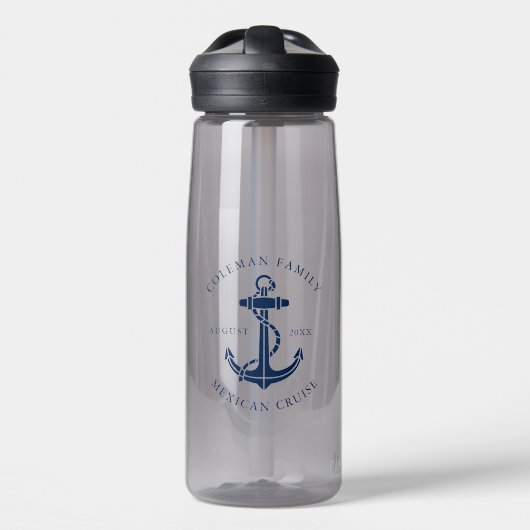 Modern Boat Cruise Nautical Anchor Custom Trinkflasche (Vorne)
