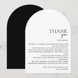 Modern, bogenfarben, weiß und schwarz, danke Karte