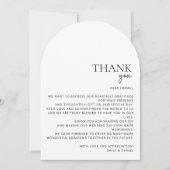 Modern, bogenfarben, weiß und schwarz, danke Karte (Vorderseite)