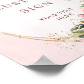 Modern Bohemian Dusty Pink Eucalyptus Custom Sign Poster (Ecke)