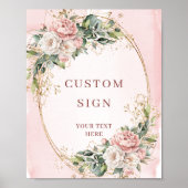 Modern Bohemian Dusty Pink Eucalyptus Custom Sign Poster (Vorne)