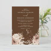 Modern Bohemian Fall or Summer Floral Wedding Einladung (Stehend Vorderseite)