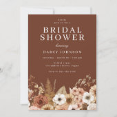 Modern Bohemian Floral Bridal Shower Einladung (Vorderseite)