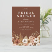 Modern Bohemian Floral Bridal Shower Einladung (Stehend Vorderseite)