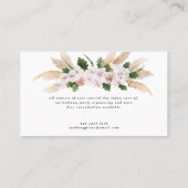 Modern Bohemian Pampas Gras Orchid Visitenkarte (Rückseite)