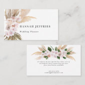 Modern Bohemian Pampas Gras Orchid Visitenkarte (Vorne/Hinten)