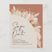 Modern Bohemian Terracotta Pampas Gras Foto anno Ankündigungspostkarte (Vorderseite)