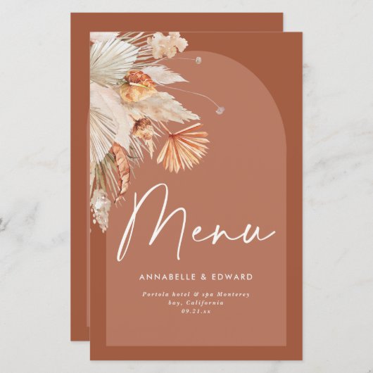 Modern bohemian terracotta pampas grass wedding (Vorne/Hinten)
