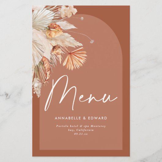 Modern bohemian terracotta pampas grass wedding (Vorderseite)