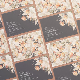 Modern bohemian terracotta pampas grass wedding