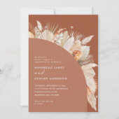 Modern bohemian terracotta pampas grass wedding (Vorderseite)