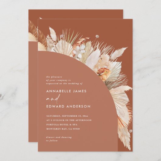 Modern bohemian terracotta pampas grass wedding (Vorne/Hinten)