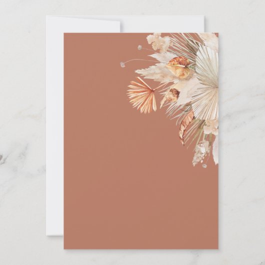 Modern bohemian terracotta pampas grass wedding (Rückseite)