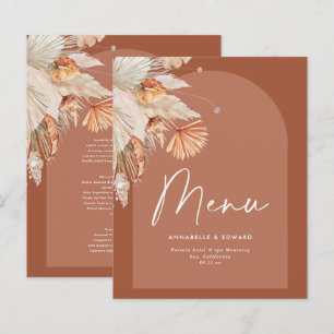 Modern bohemian terracotta pampas grass wedding
