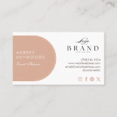 Modern Bohemian Watercolor Boho Florals Arch Logo  Visitenkarte (Rückseite)