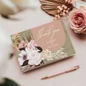 Modern Bohemisch Chic Boho Watercolor Florals Foto Dankeskarte