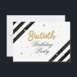 Modern Boho 60. Geburtstag Einladung<br><div class="desc">Moderne Schwarz-weiße 60. Geburtstagsparty Einladung. Senden Sie die Einladungen für das bevorstehende Meilenstein-Party mit unserer 60. Geburtstagsfeier Elegant Schwarz-weiß Stripe Einladung. Mit wunderschöner botanischer Aquarellblüte. Personalisieren Sie diese Karte vollständig mit den Party-Details, indem Sie auf die Schaltfläche Anpassen, um den Stil und die Platzierung des Textes weiter zu ordnen und...</div>