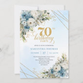 Modern Boho 70th Birthday Floral Invitation Einladung (Vorderseite)