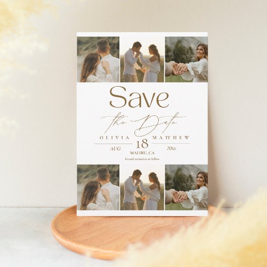 Modern Boho 7 Foto Wedding Save the Dates Save The Date