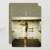 Modern Boho Abschluss Circle Invite Einladung (Vorne/Hinten)