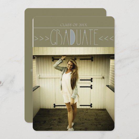 Modern Boho Abschluss Circle Invite Einladung (Vorne/Hinten)