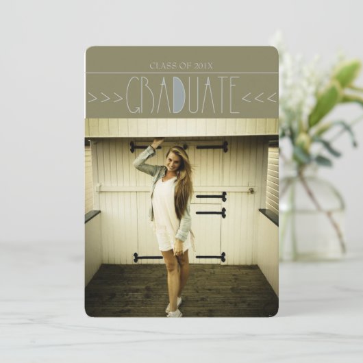 Modern Boho Abschluss Circle Invite Einladung (Stehend Vorderseite)