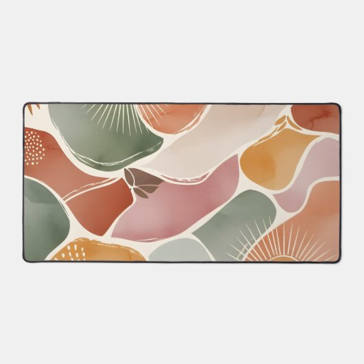Modern Boho Abstract Earth Tones Schreibtischunterlage (Vorderseite)