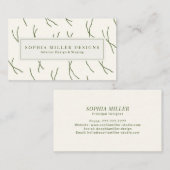 Modern Boho Abstract Lines Designer | Cream White Visitenkarte (Vorne/Hinten)