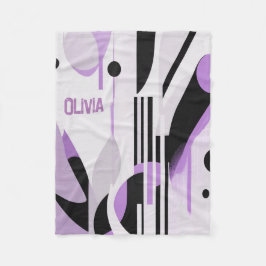 Modern Boho Abstract Purple Fleecedecke