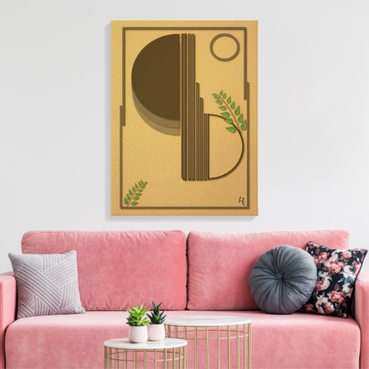 Modern Boho Abstract Wall Art - 3D Textured Leinwanddruck (Insitu (Wohnzimmer))