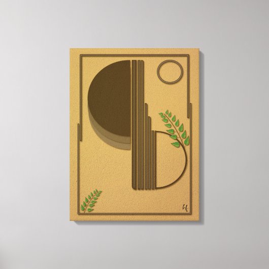 Modern Boho Abstract Wall Art - 3D Textured Leinwanddruck (Vorderseite)