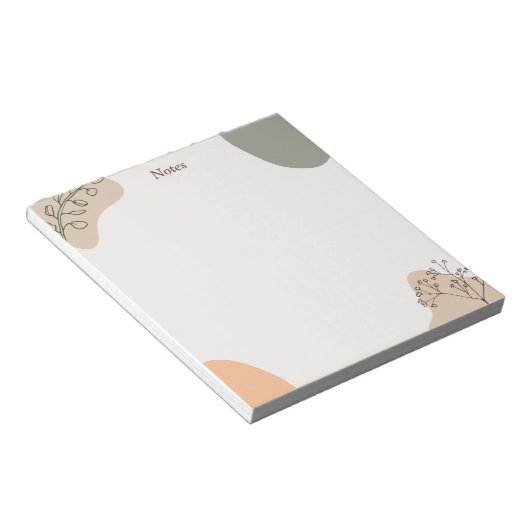 Modern Boho Abstrakt Botanische Linie Art Pastell Notizblock (angewinkelt)