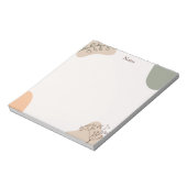 Modern Boho Abstrakt Botanische Linie Art Pastell  Notizblock (Rotiert)